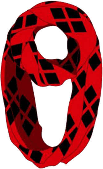 Harley Quinn Infinity Knit Scarf Clipart (555x555), Png Download