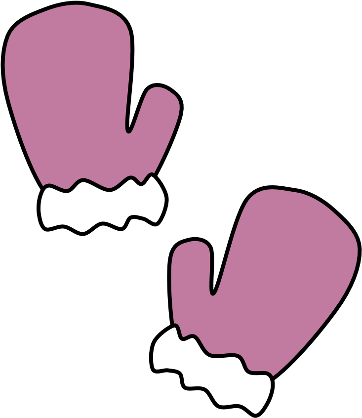 Mittens, Fur Cuff, Lavender, Clipart (816x1056), Png Download