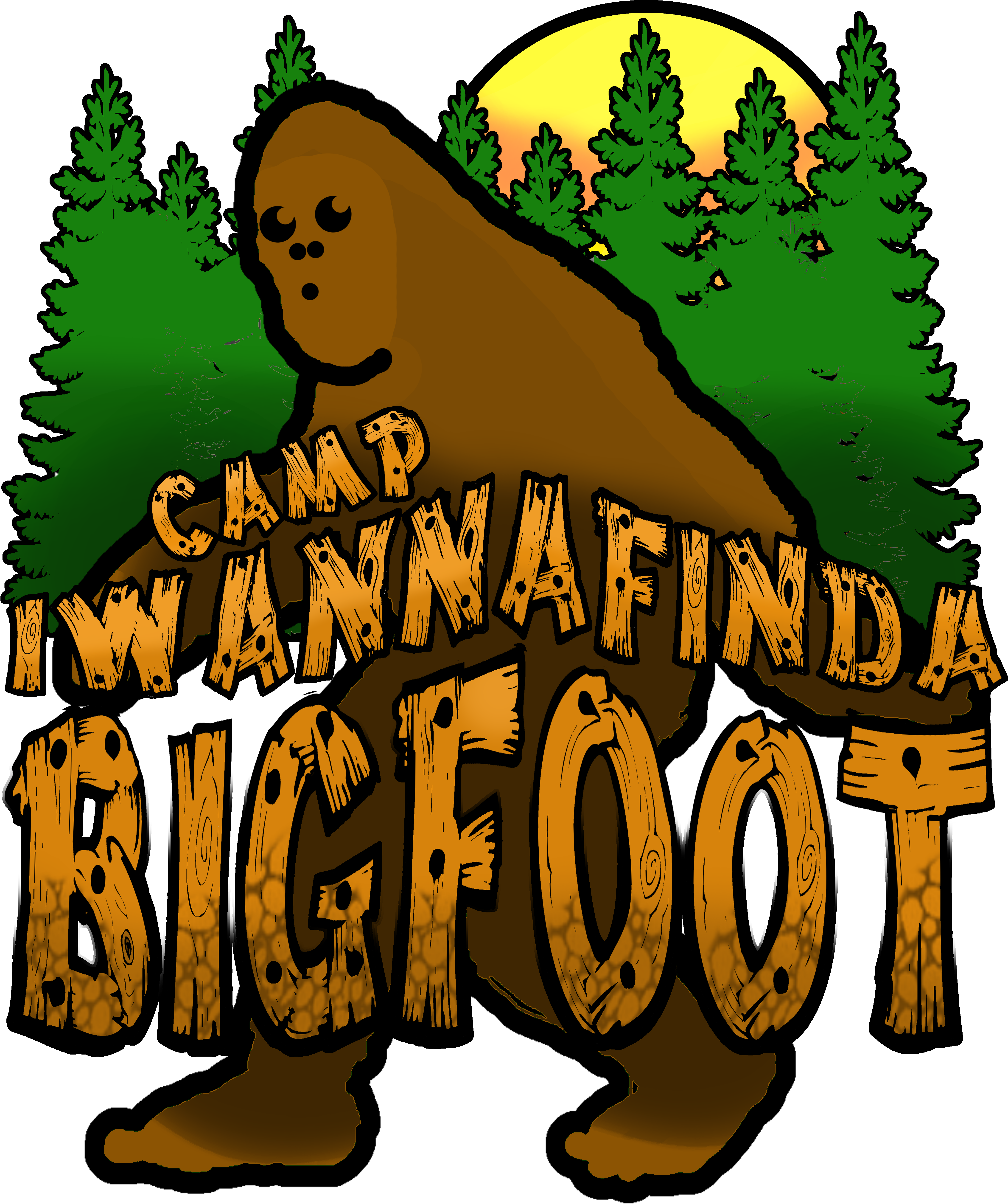 Camp Iwannafinda Bigfoot Clipart (4500x5400), Png Download