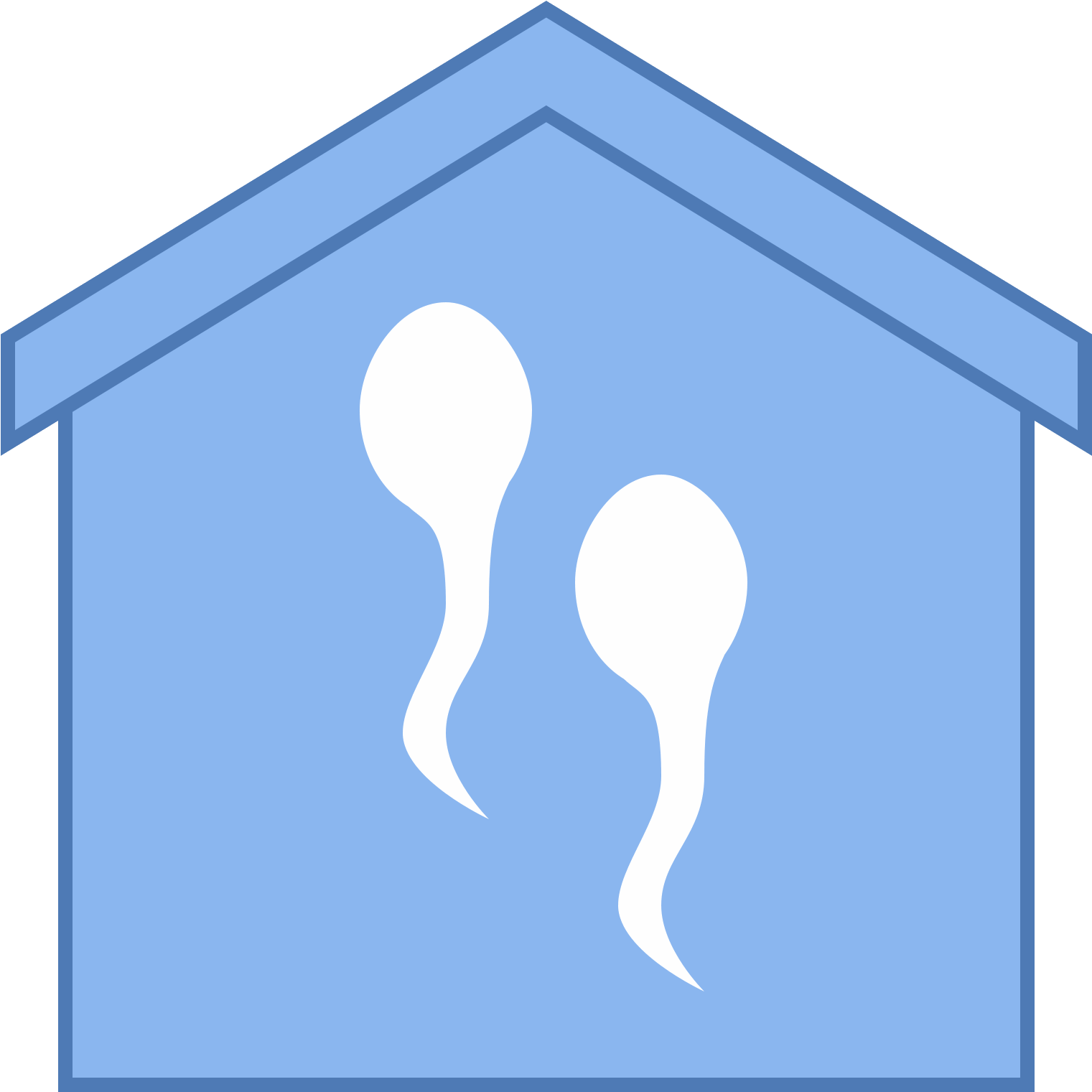 It's A Logo Of Two Sperm Cells Inside A House Shaped Clipart (1600x1600), Png Download