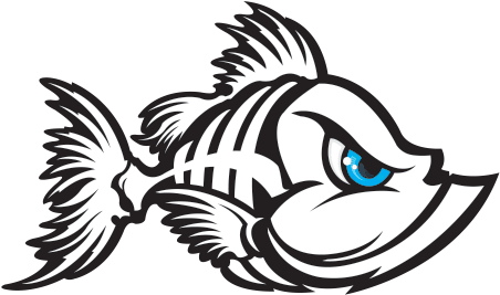 Printed Vinyl Skeleton Fishbone Clipart (600x600), Png Download