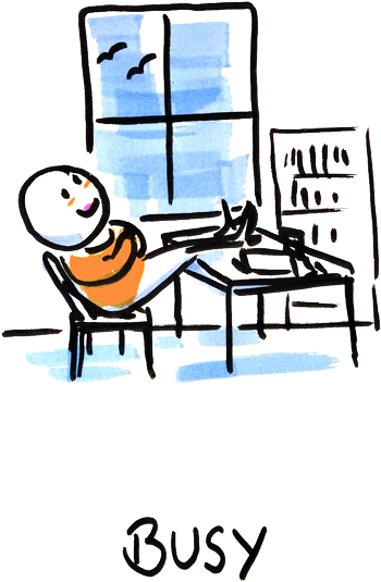 Person Relaxing At Her Desk Clipart (500x679), Png Download