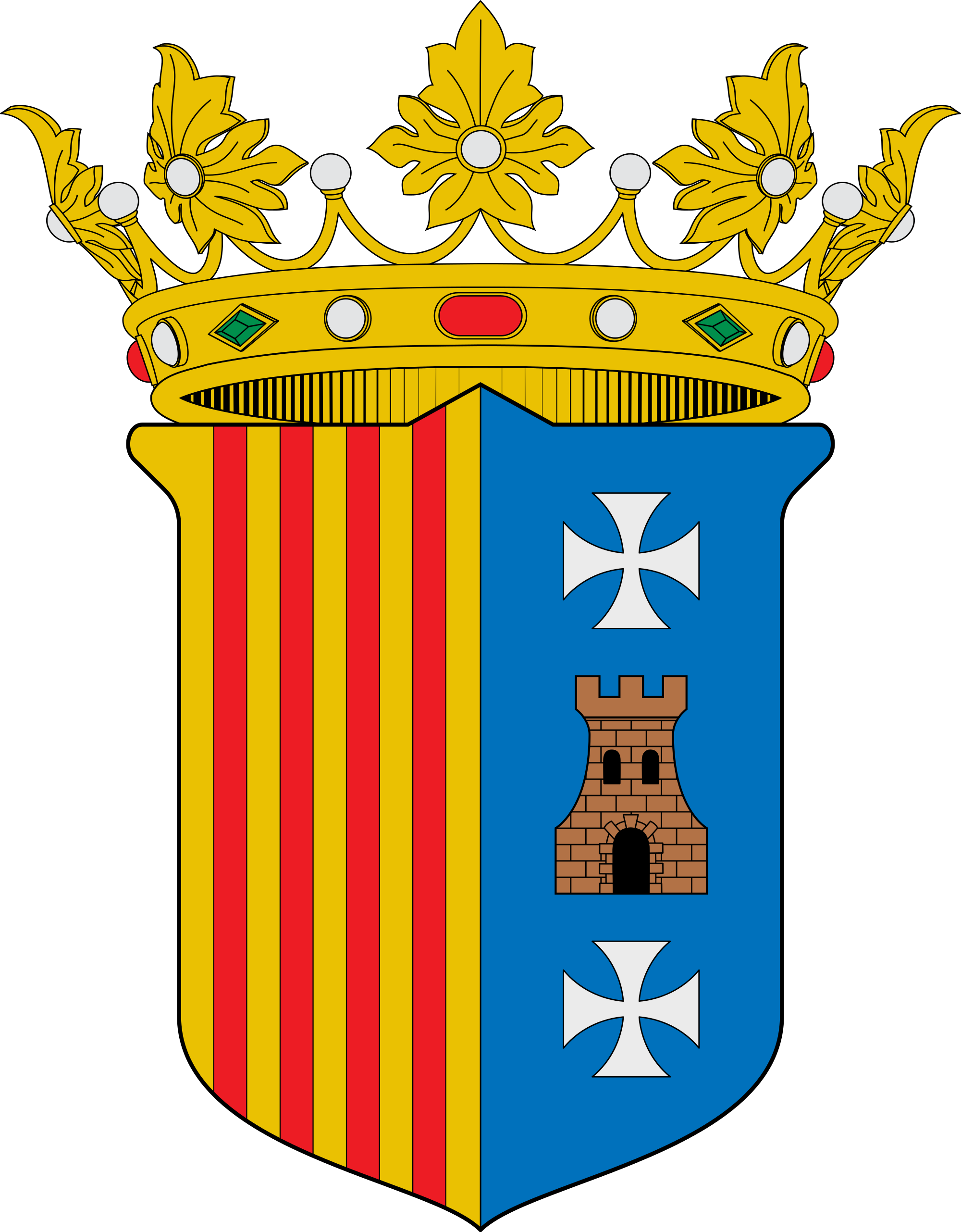 Clip Black And White Download File Escut De T Amb Corona - Png Download (2000x2563), Png Download