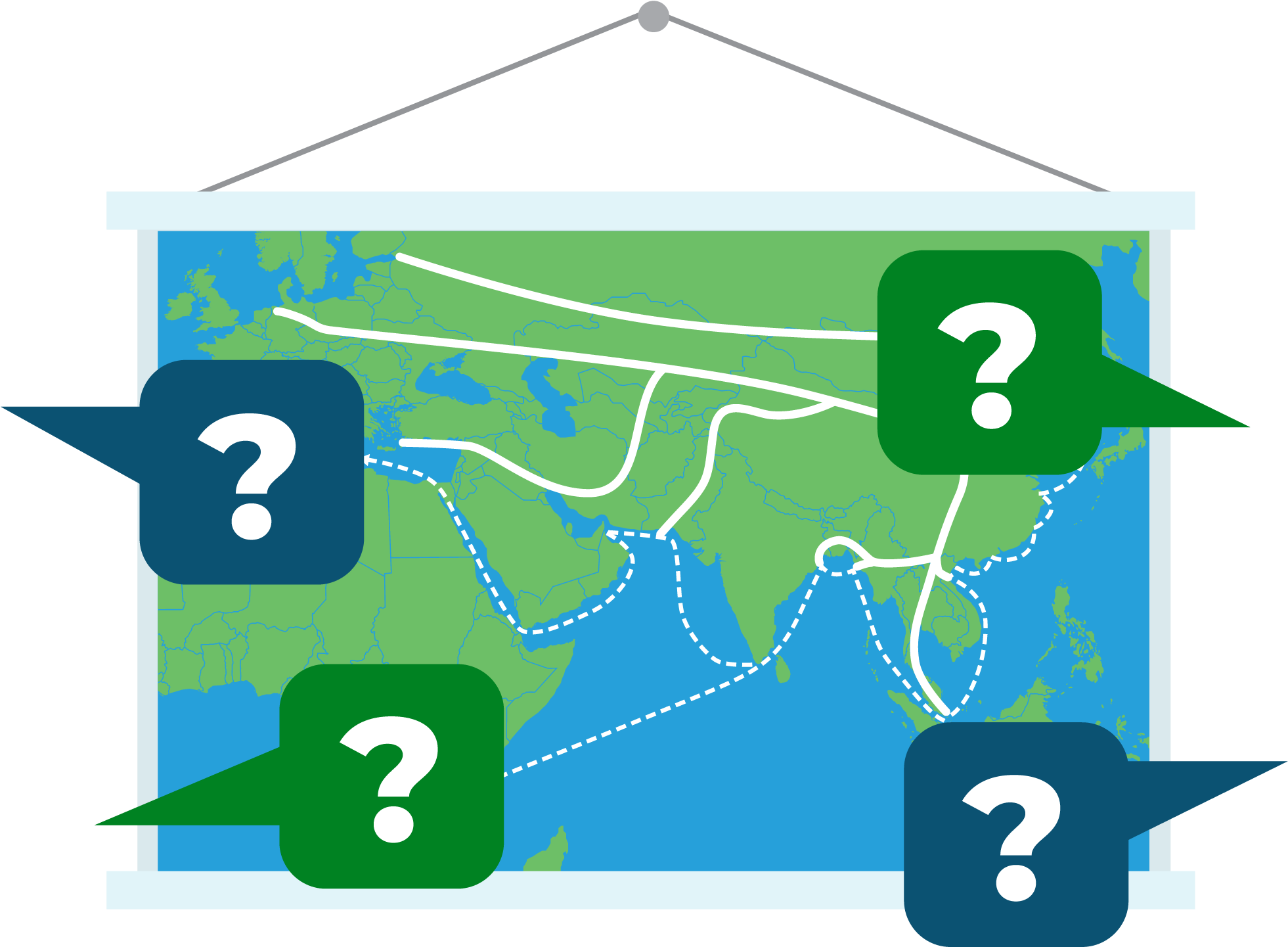 The Belt And Road Encompasses Six Economic Corridors, Clipart (2084x2084), Png Download