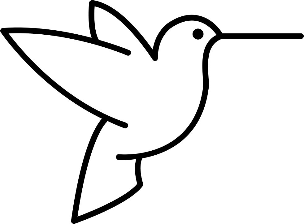Humming Bird Outline From Side View Clipart (982x724), Png Download