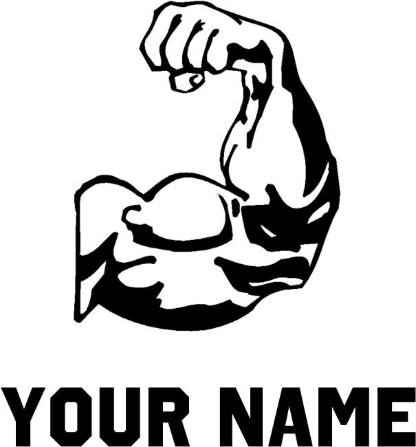 Flexing Bicep Baby Gown Clipart (700x700), Png Download