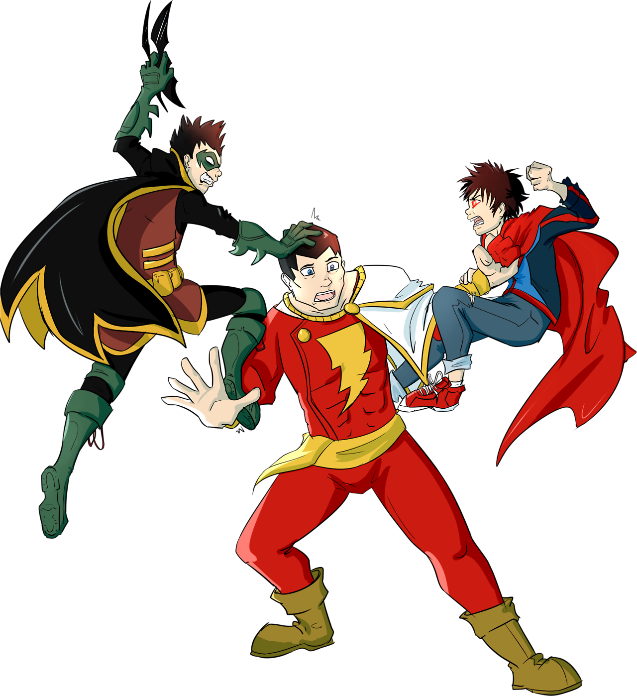 Super Sons Team Up With Captain Marvel/shazam, It Goes Clipart (1280x1398), Png Download
