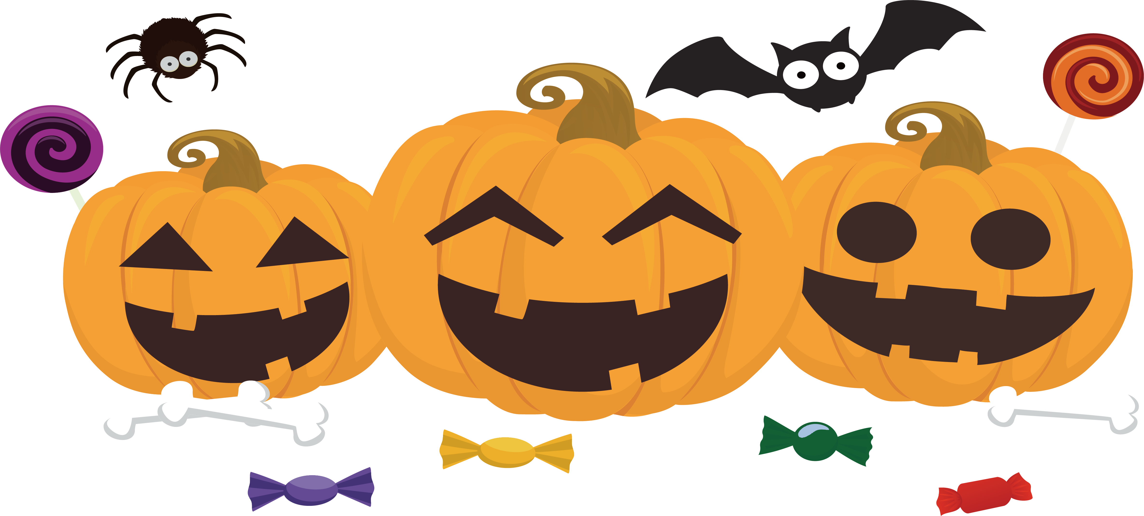 Jack O Lantern Pumpkin Clipart (4734x2137), Png Download