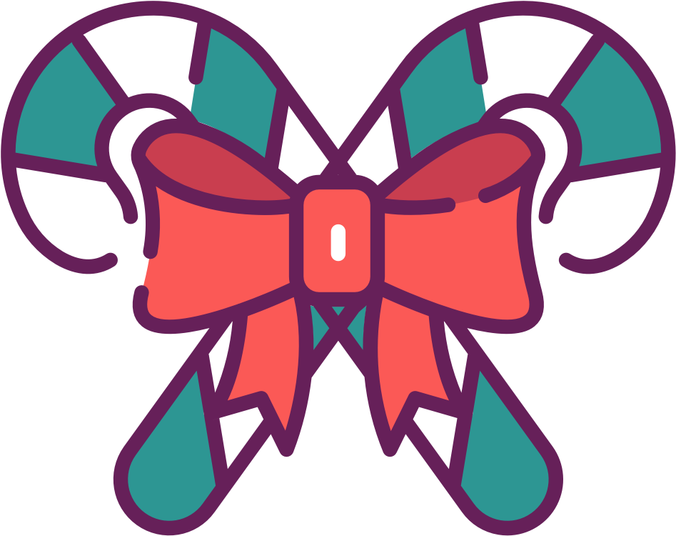 Candy Canes With Red Bow Clip Art - Png Download (1920x1280), Png Download