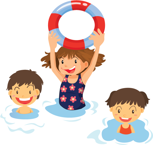Family Clipart Swim - Png Download (627x594), Png Download