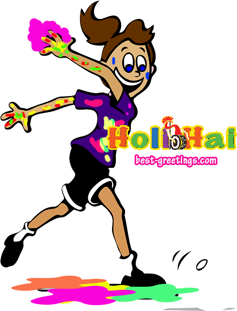 Happy Holi Clipart (500x640), Png Download