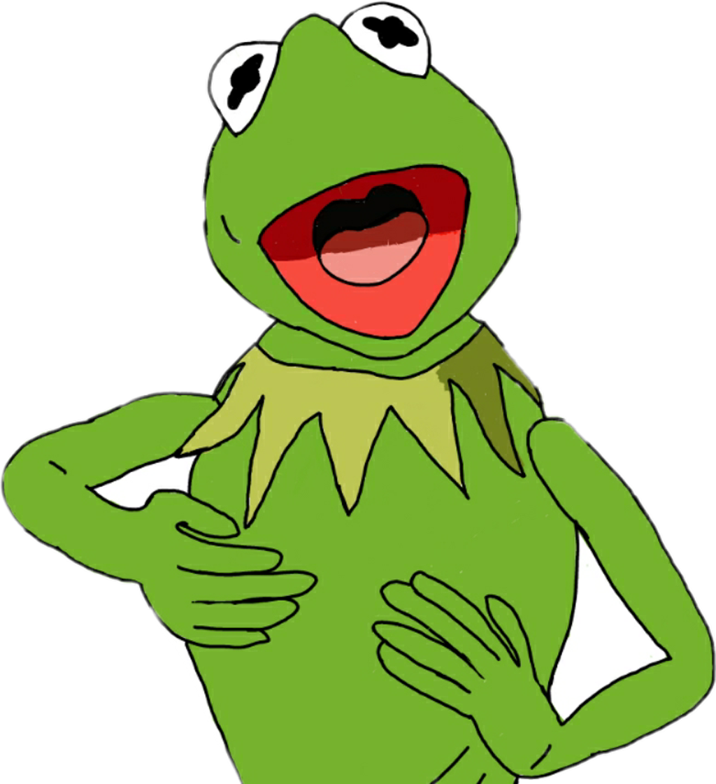 Kermitthefrog Kermit Kermitstickers Green Happy Muppets Clipart (1024x1121), Png Download