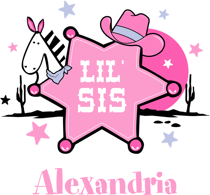 Cowgirl Little Sister Mousepad Clipart (700x700), Png Download