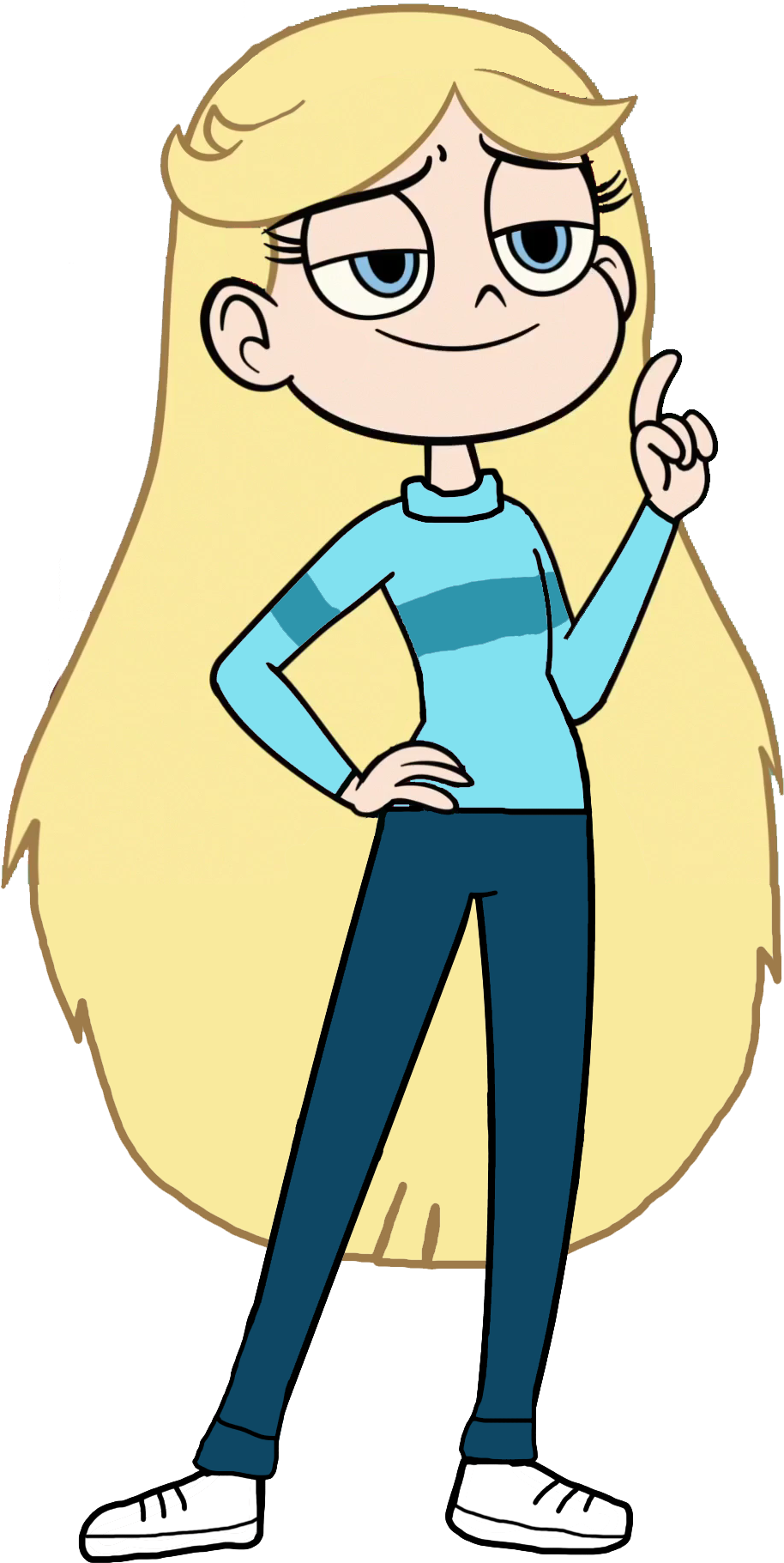 Copia De Star Butterfly Wears Jeans And Pink Sweter Clipart (1127x1862), Png Download