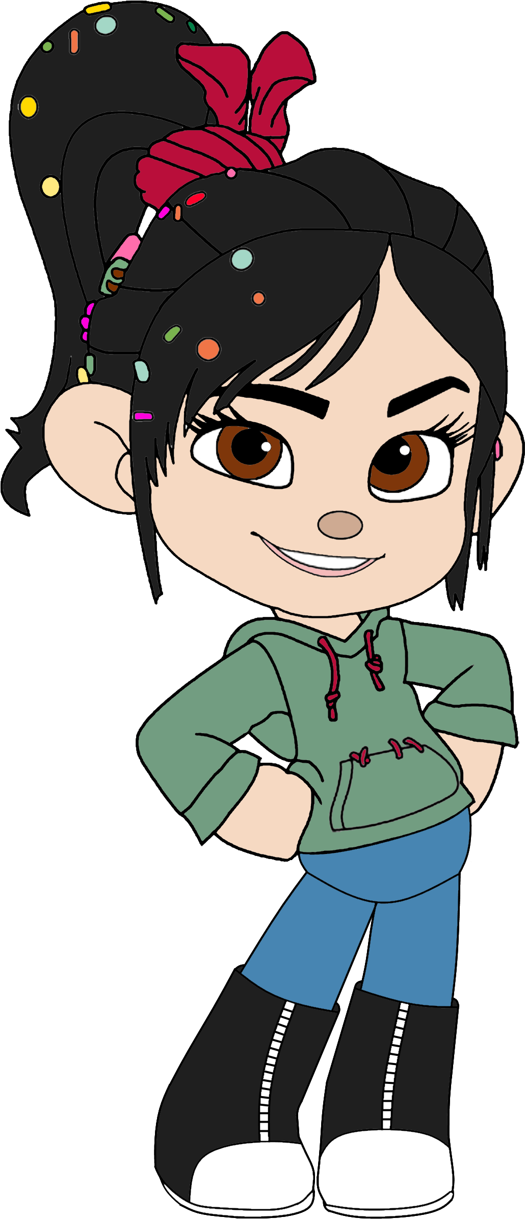 Vanellope In Jeans And Sneakers Clipart (1120x2440), Png Download