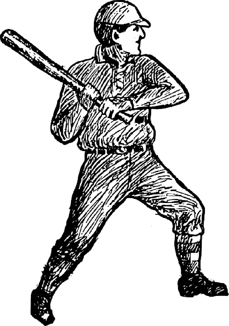 Baseball Art Public Domain , Png Download Clipart (800x1137), Png Download