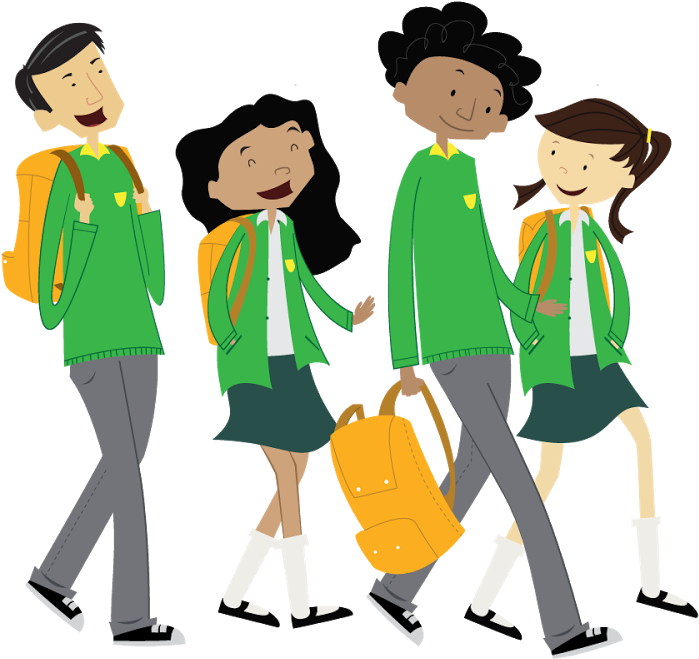 We Have To Walk To School Because We Want To Make Our Clipart (1600x900), Png Download