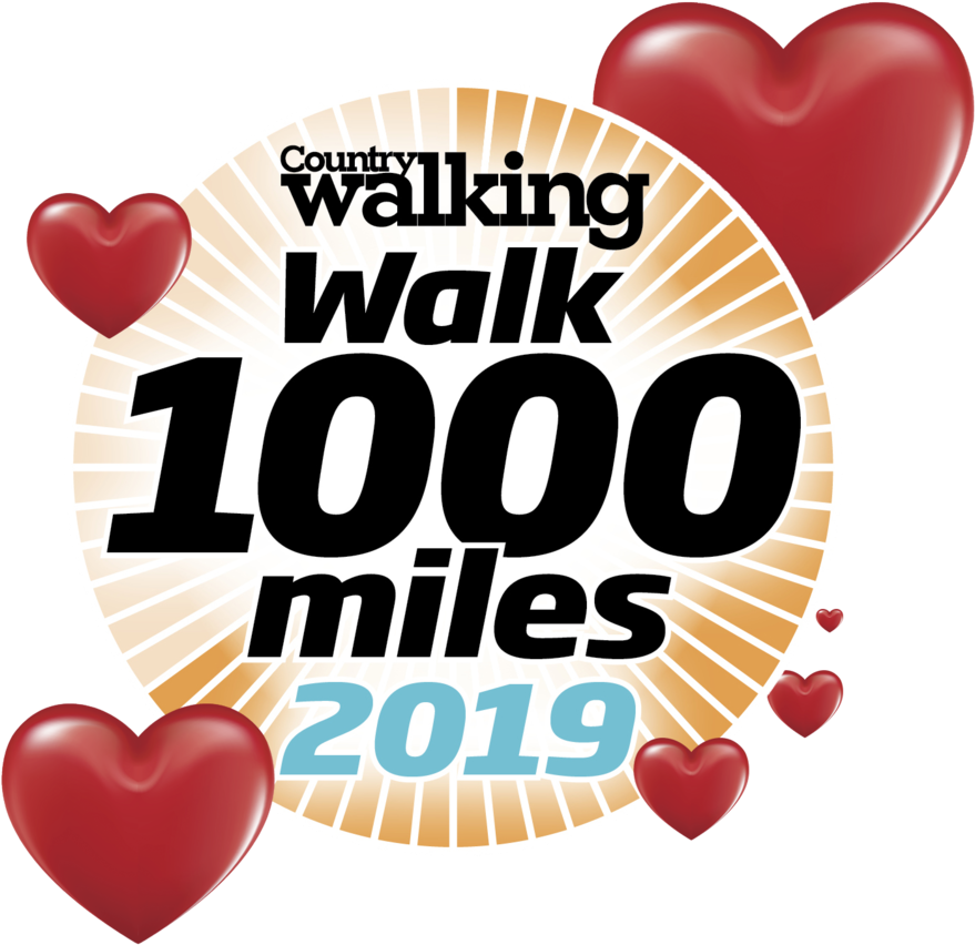 Walk 1000 Miles Logo 2019 With Hearts Clipart (1000x952), Png Download