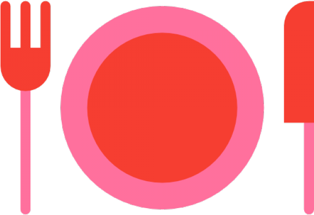 Dinner Plate Clipart Pink Spoon - Png Download (640x480), Png Download