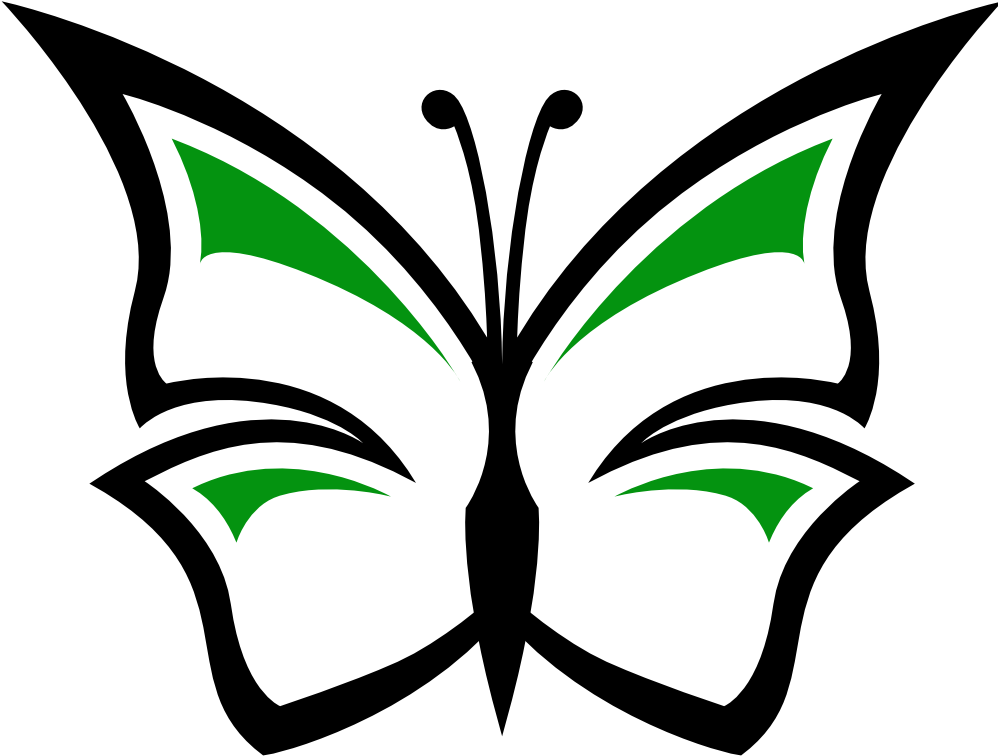 Butterfly 68 Black White Clipartist - Png Download (999x990), Png Download