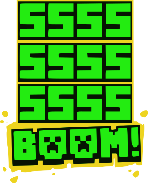 Minecraft Creeper Ssssss Boom Clipart (500x618), Png Download
