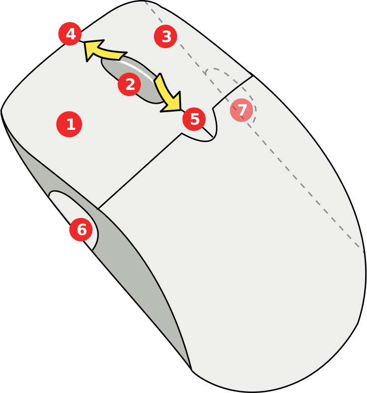 Image For Mouse Buttons Computer Clip Art - Png Download (746x799), Png Download