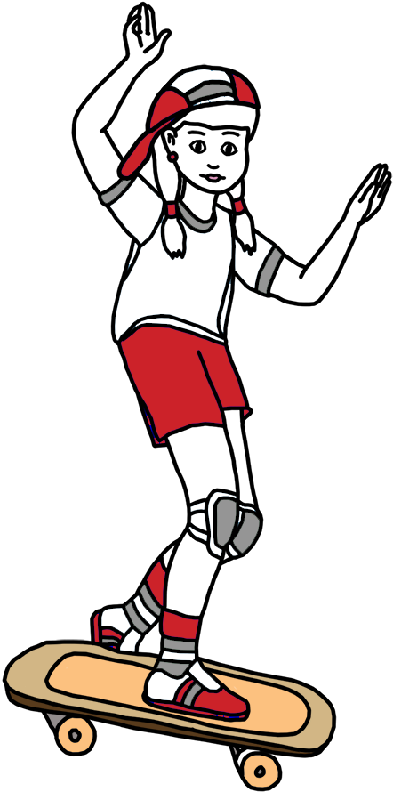 Skateboard Girl Personalized Christmas Ornament Mandys Clipart (1000x1000), Png Download