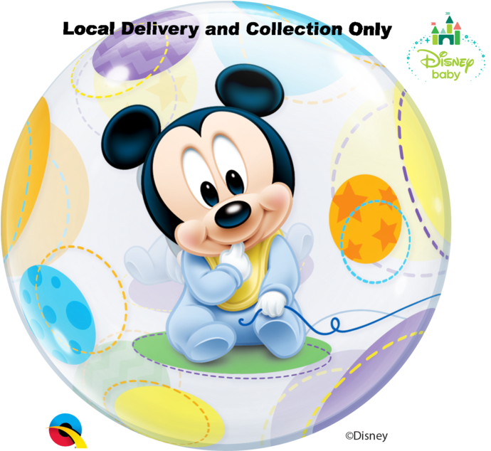 Baby Mickey Mouse Bubble Balloon Clipart (1024x633), Png Download