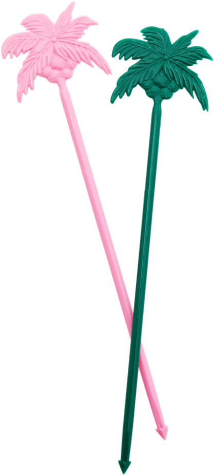 12 Palm Tree Cocktail Stirrers Or Party Picks Rice Clipart (1000x1000), Png Download