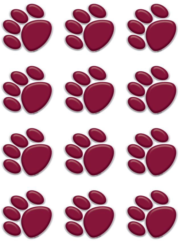 Tcr5124 Maroon Paw Prints Mini Accents Image Clipart (900x900), Png Download
