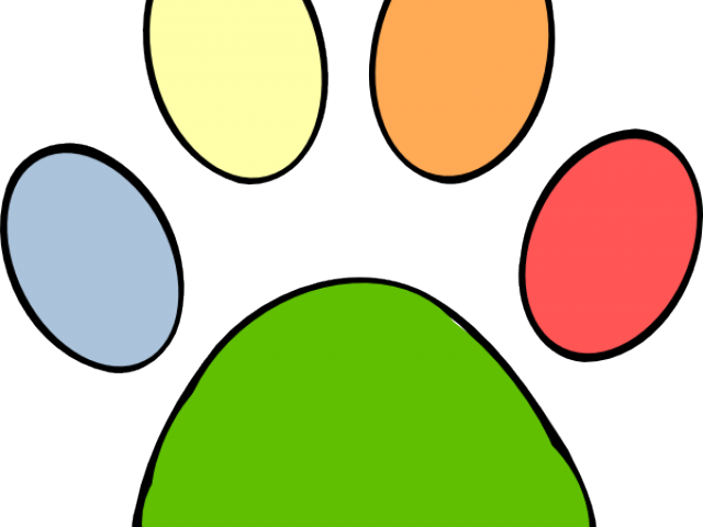 Colouful Clipart Paw Print - Png Download (640x480), Png Download
