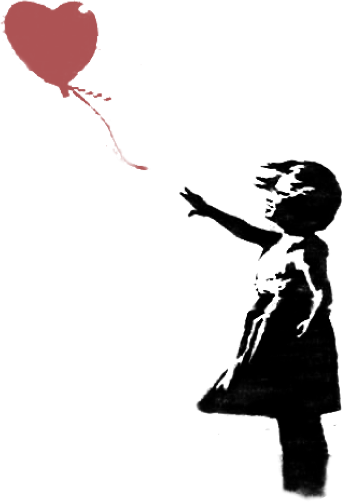 Banksy Heart Baloon Clipart (1000x1000), Png Download