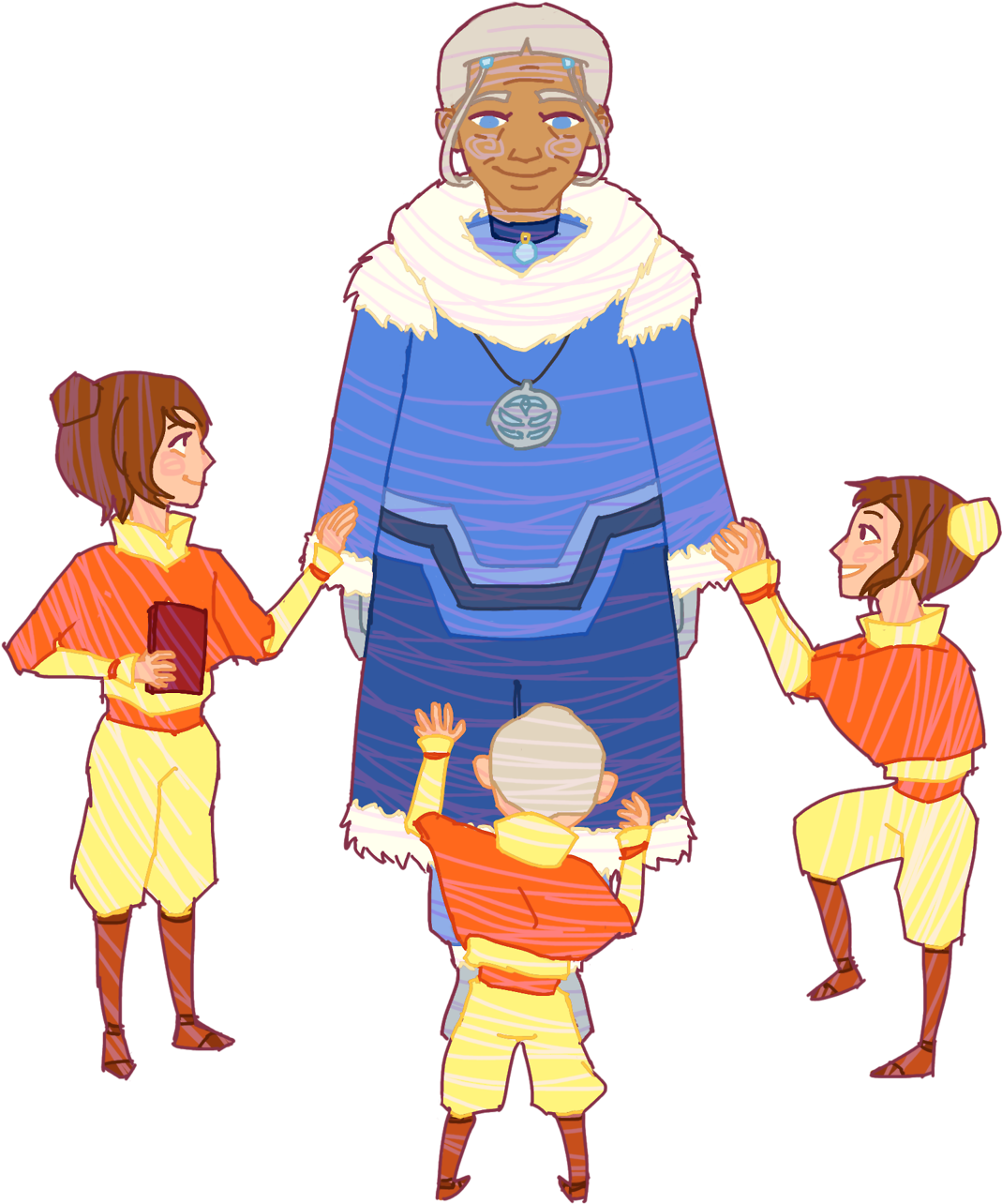 Katara Week Day 1 Family Clipart (1280x1517), Png Download