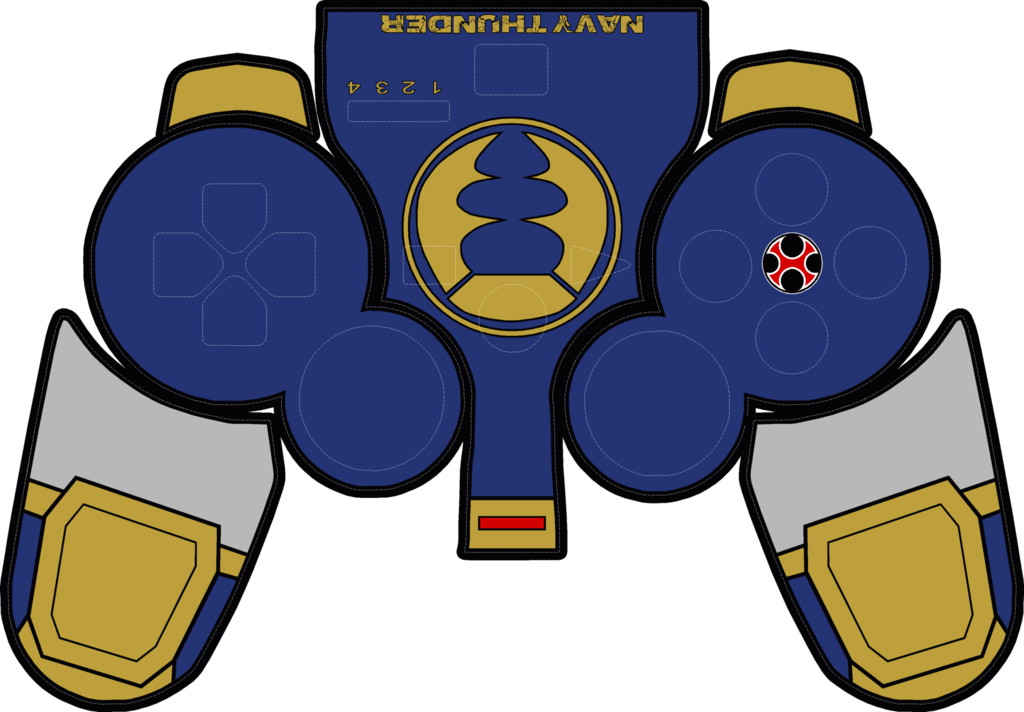 Navy Thunder Ps3 Controller Skin Clipart (1024x712), Png Download