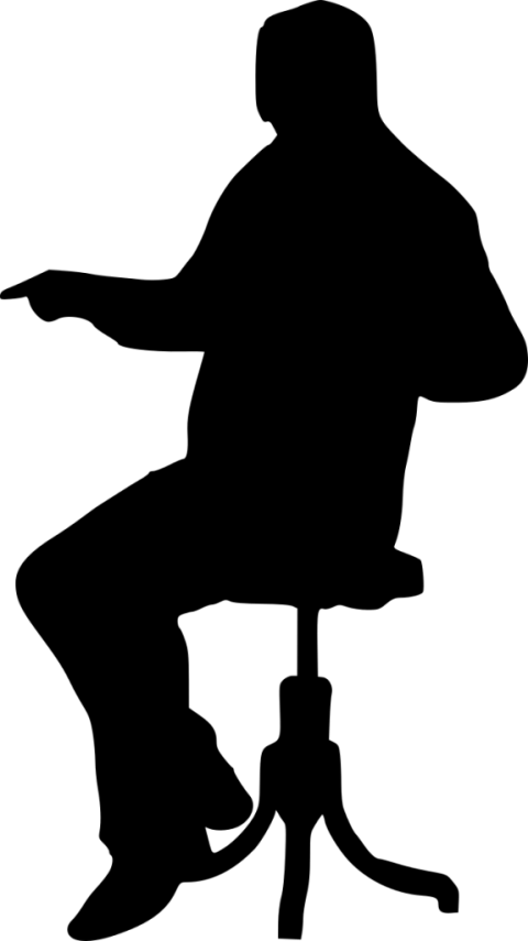 Free Png Sitting In Chair Silhouette Png Clipart (480x855), Png Download