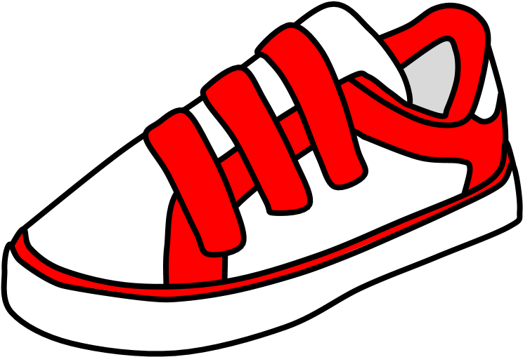 Sneakers, Velcro, White, Red Clipart (816x1056), Png Download