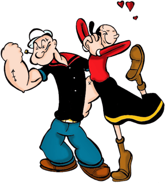 Popeye And Olive Clipart (712x862), Png Download