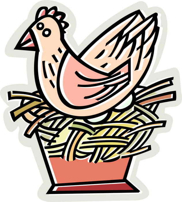 Chicken Sits On Eggs Clipart (631x700), Png Download