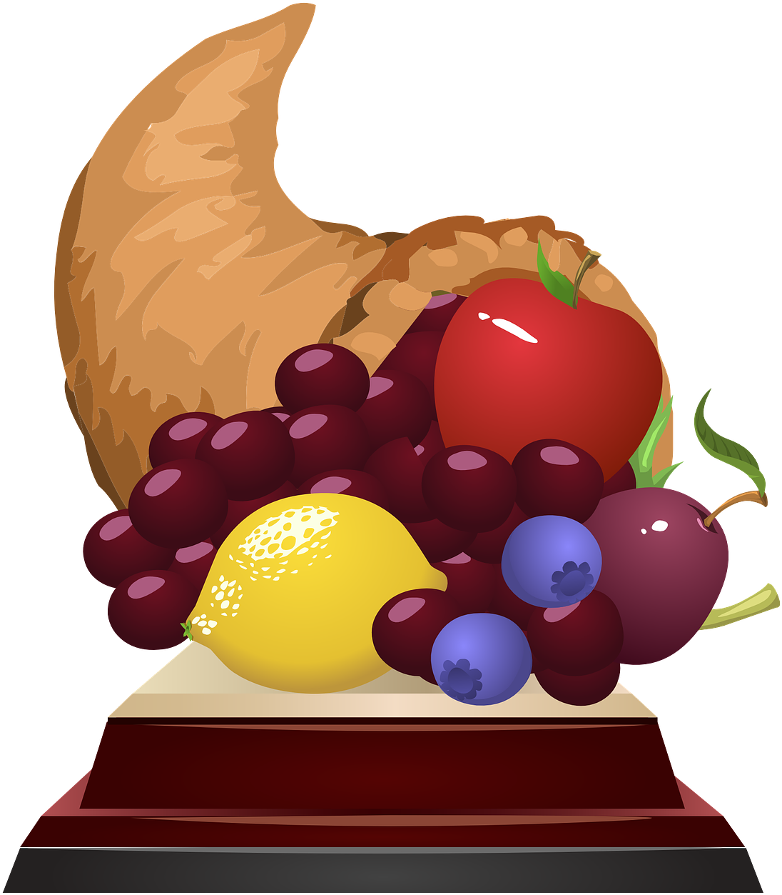 Horn Of Plenty Fruit Horn Clipart (1280x1280), Png Download