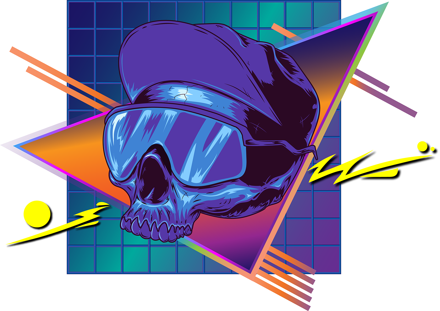 Synth Wave 80's Clipart (1400x990), Png Download