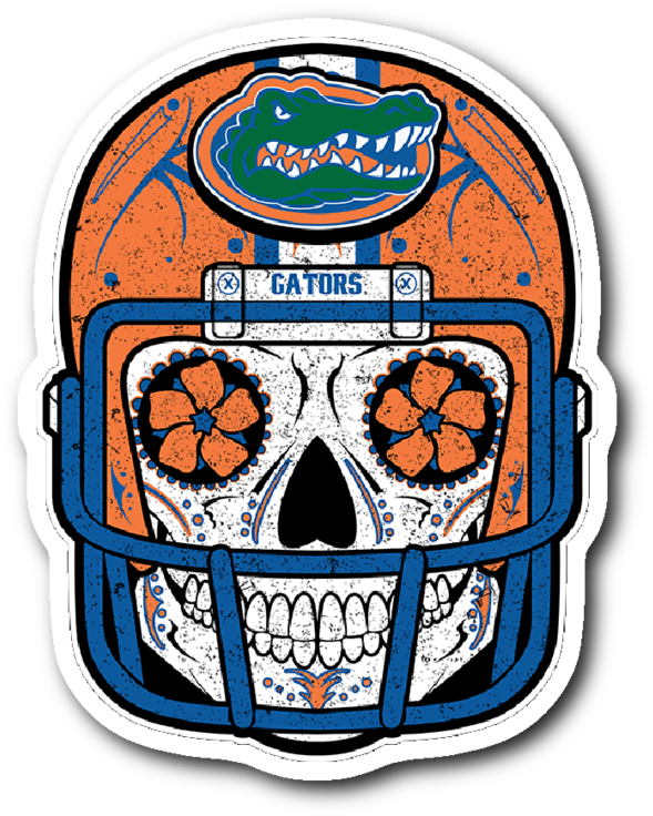 Custom Gators Sugar Skull Stickers Clipart (900x900), Png Download
