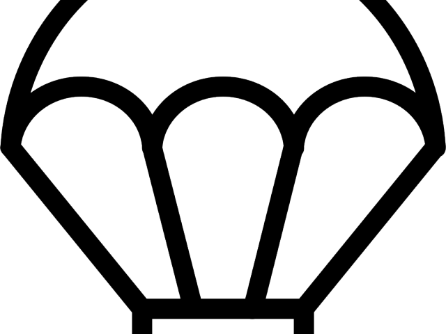 Parachute Clipart Black And White - Png Download (640x480), Png Download