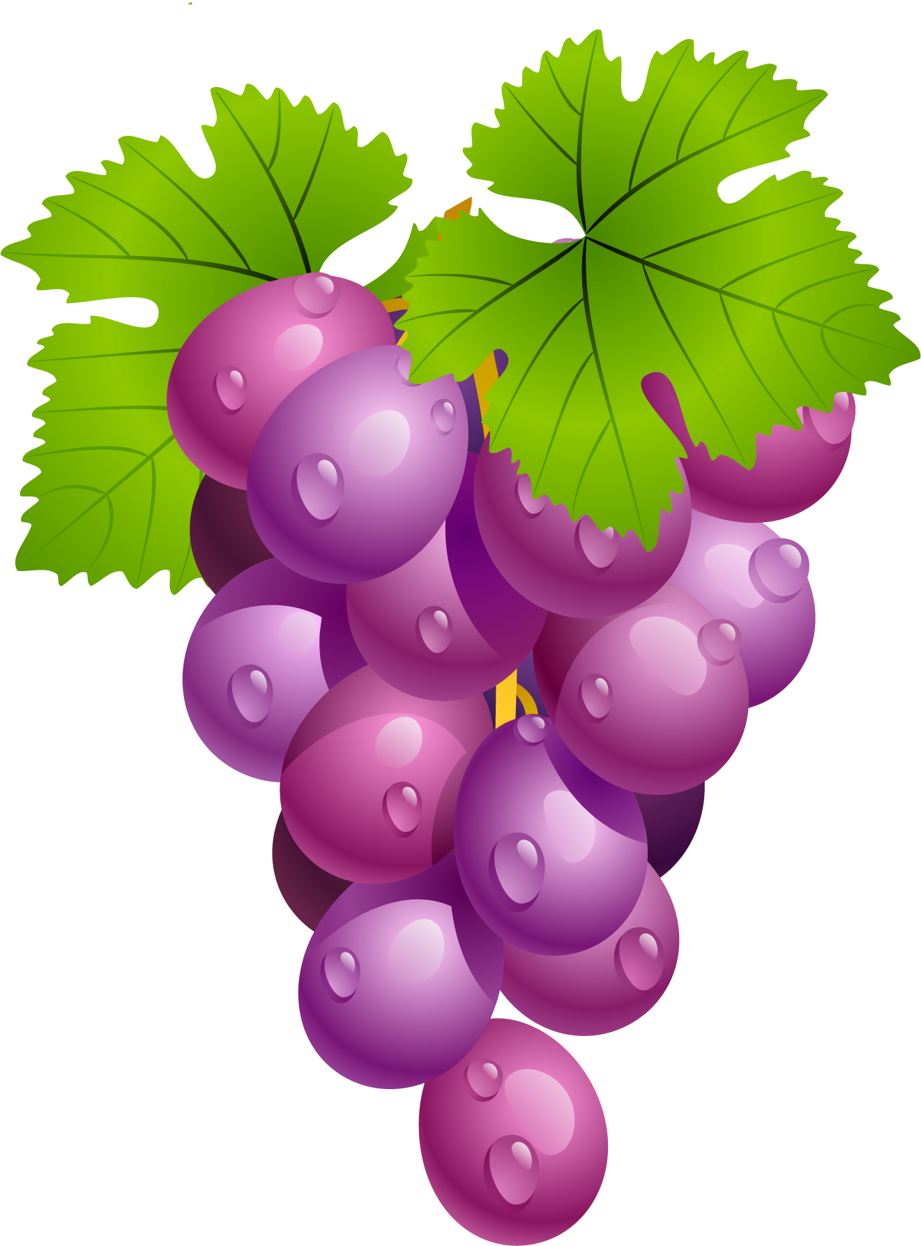 Grapes With Leaves Png Picture Clip Art Transparent Png (1321x1787), Png Download