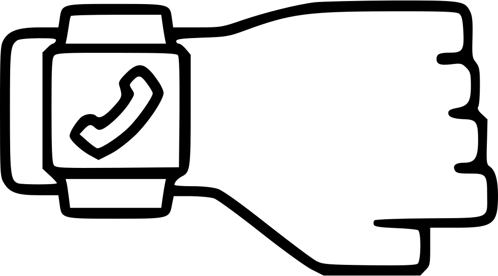 Smartwatch Screen Interface Call Hand Ringing Comments Clipart (980x544), Png Download