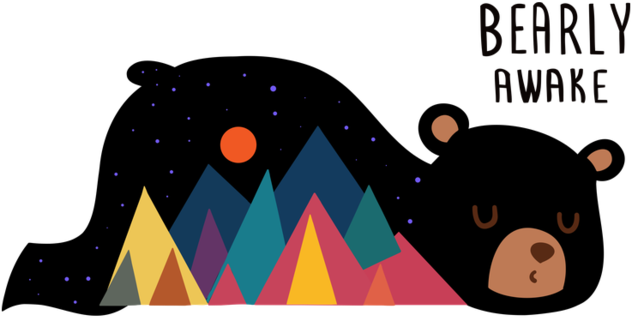 Bearly Awake T-shirt Clipart (800x954), Png Download