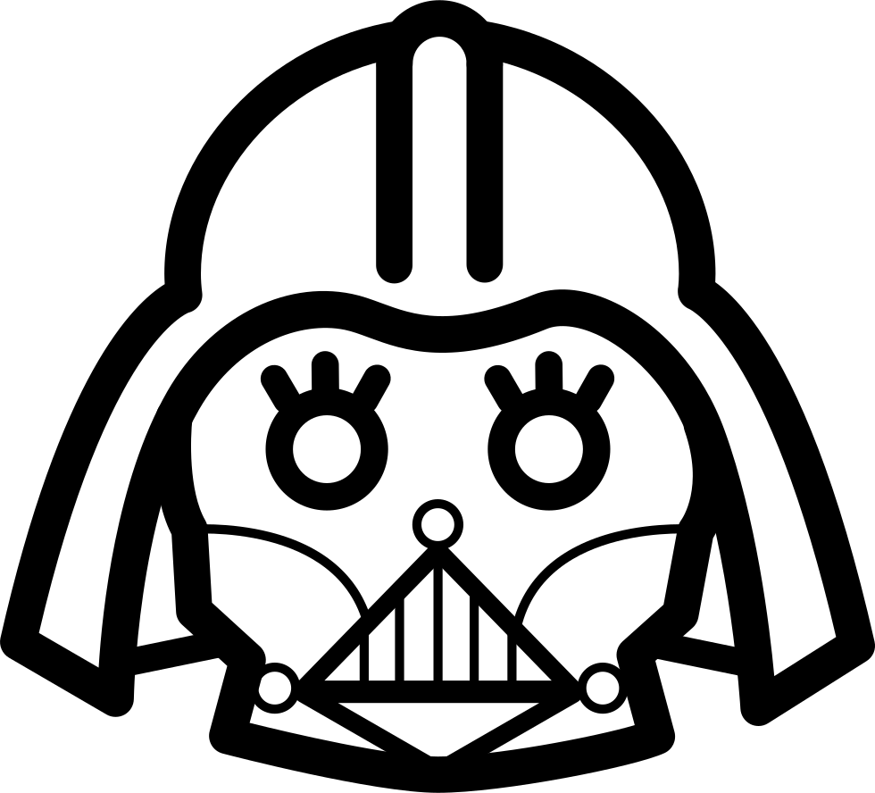 Darth Frontal Head Outline Clipart (980x888), Png Download