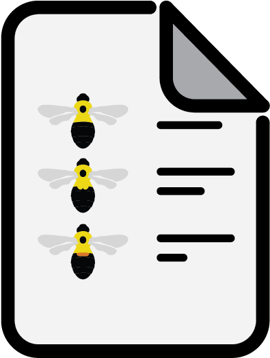Icon Of Bumble Bee Guide On Paper Clipart (834x574), Png Download