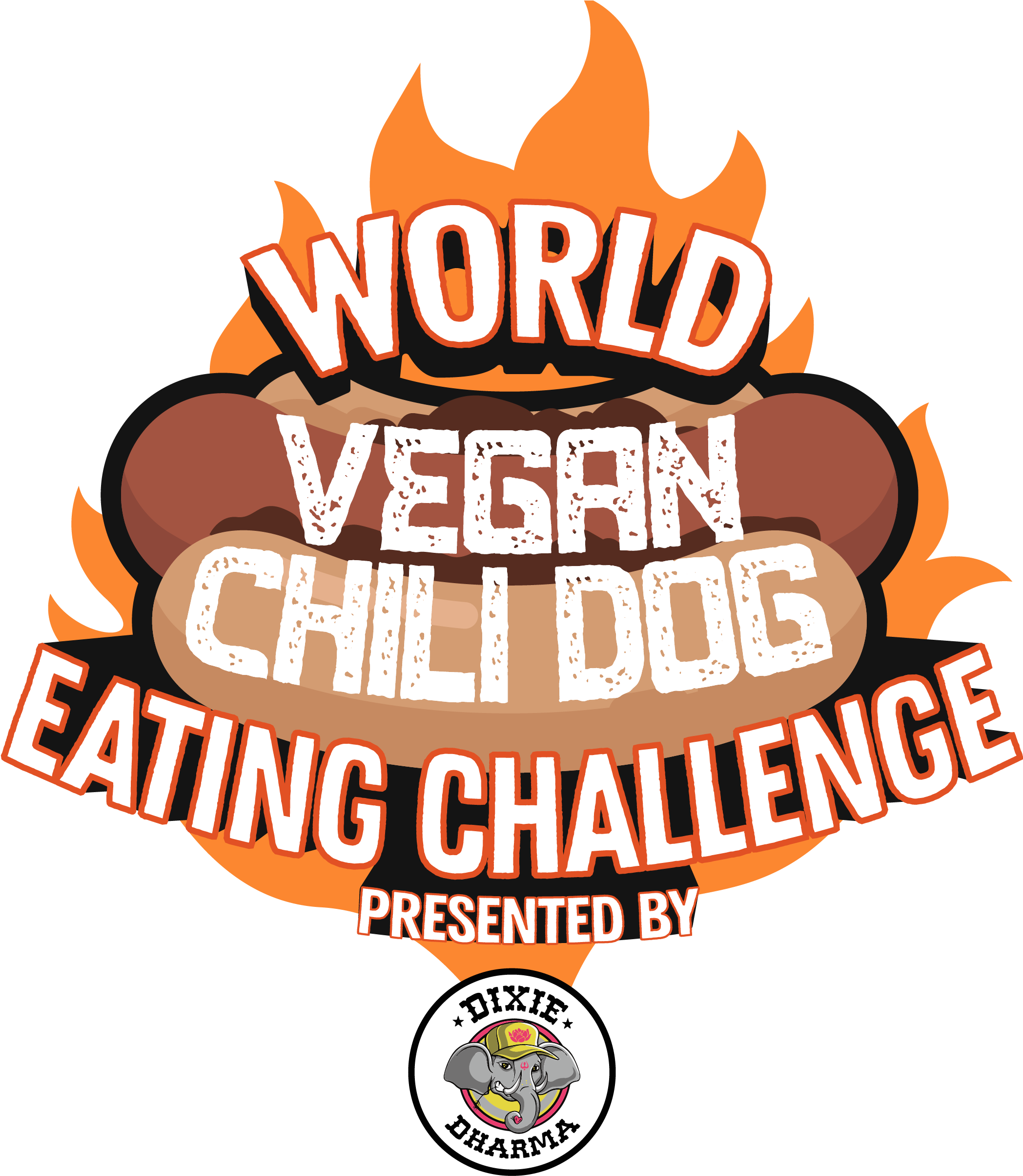 2019 Dixie Dharma World Vegan Chili Dog Eating Challenge Clipart (2175x2600), Png Download