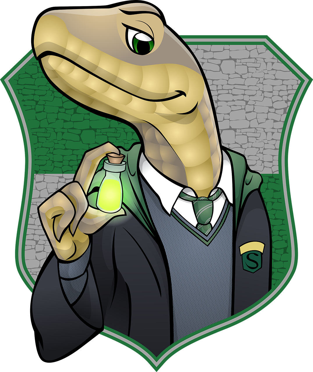 Hogwarts Housefurs - Slytherin Clipart (1075x1280), Png Download