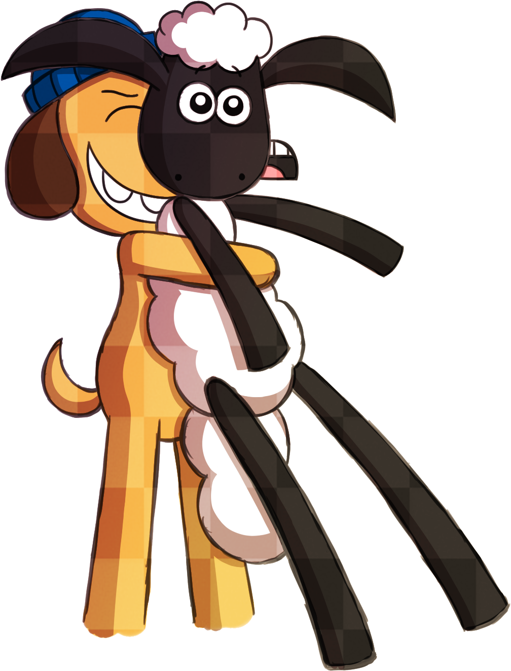 “ I Drew Shaun Giving Bitzer A Surprise Hug So Now Clipart (1100x1436), Png Download